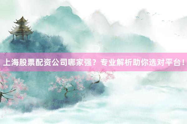 上海股票配资公司哪家强？专业解析助你选对平台！