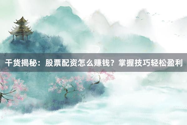 干货揭秘：股票配资怎么赚钱？掌握技巧轻松盈利