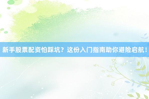 新手股票配资怕踩坑？这份入门指南助你避险启航！