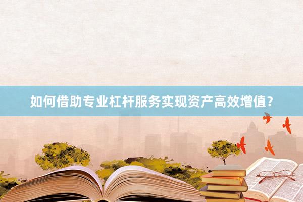 如何借助专业杠杆服务实现资产高效增值？