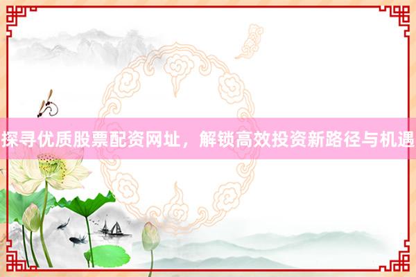 探寻优质股票配资网址,解锁高效投资新路径与机遇